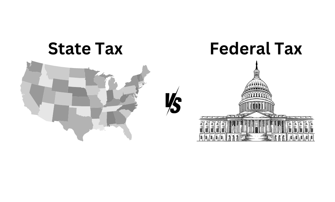 Comparison of state tax vs. federal tax and their impact on taxpayers.