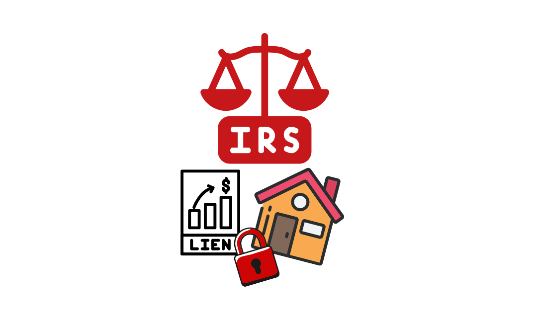Home with a legal lien notice and IRS, symbolizing property tax lien removal