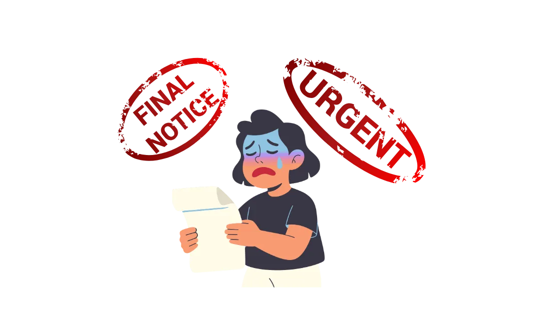 Urgent tax, Final notice IRS letter envelope, representing common IRS notices and collection letters.